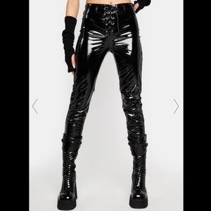 🖤 NWT dollskill Edikted vinyl lace up pants 🖤